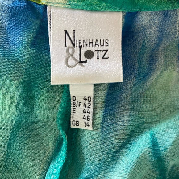 Vintage Nienhaus & Lotz Blue Green S/S Beach Tunic - Picture 9 of 9